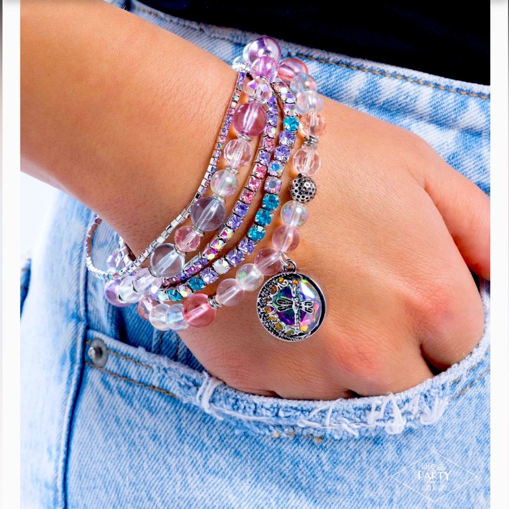 💤🌻💤 DRAGONFLY❗️”DREAM ON DRAGONFLY” MULTI IRIDESCENT BRACELET ~ PAPARAZZI❗️ - Picture 3 of 4